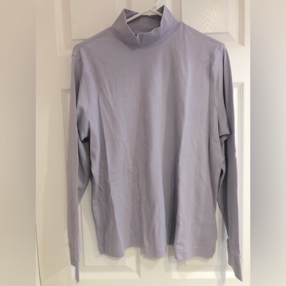 Lands’ End Women’s Relaxed Fit Long Sleeve Mock Turtleneck, Size Large - Picture 1 of 10